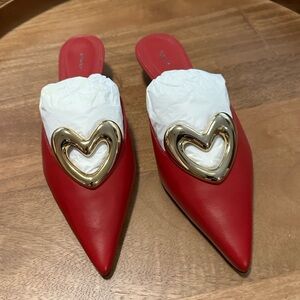 Maeve Heart Mule Heels in red size 37